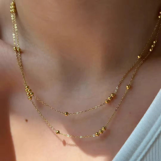 Shimmer Dot Beaded Necklace