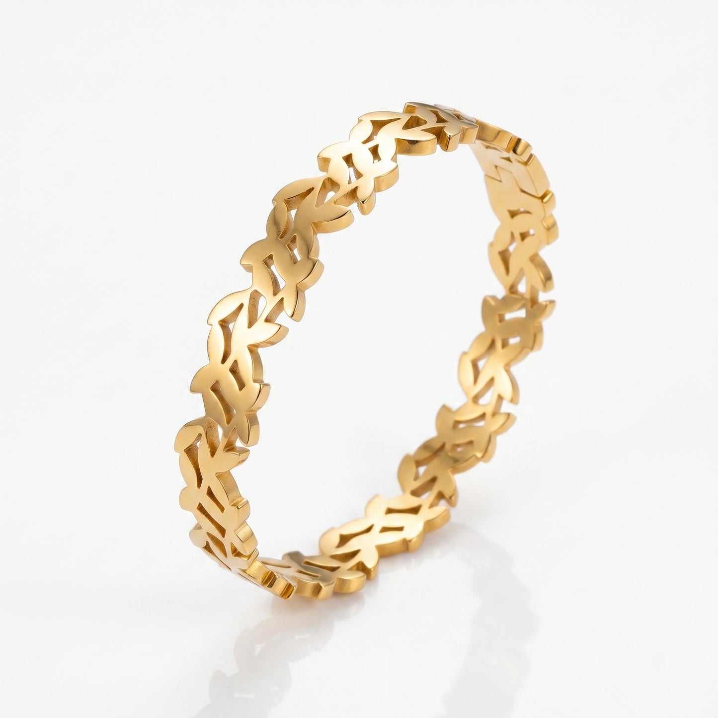3-Piece Set| Golden Flower & Diamond Bangle