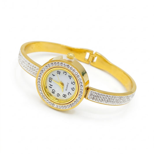 Gold-Plated Crystal Watch | Stainless Steel