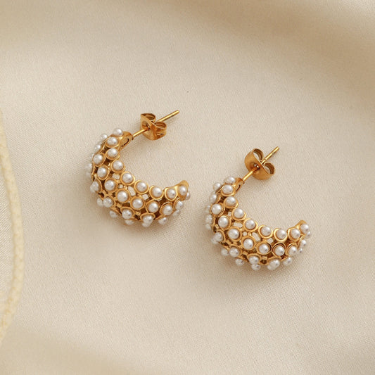 Pearl Hoop Earrings
