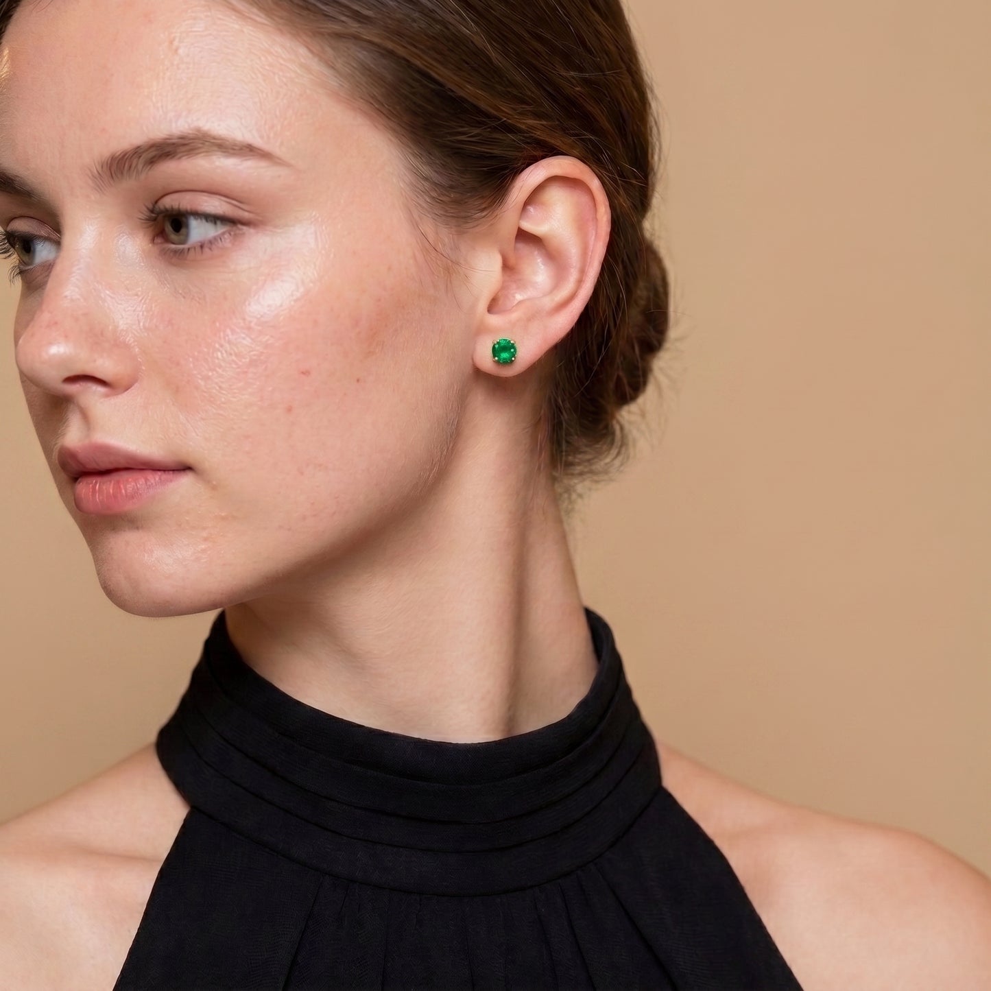 Emerald Zircon Earrings | Stainless Steel