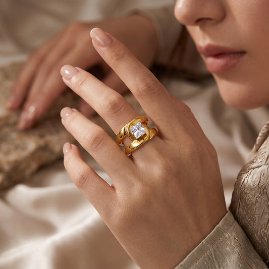 Princess-Cut Split Ring | Adjustable