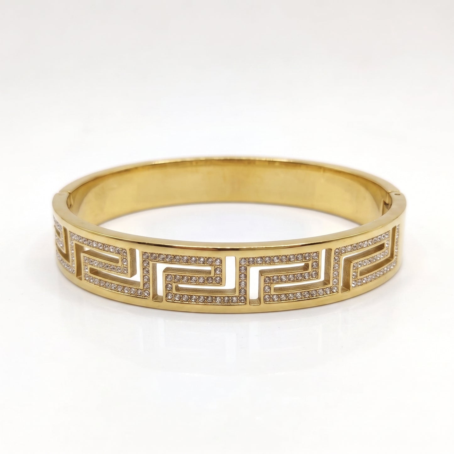 Greek Key Pavé Bangle