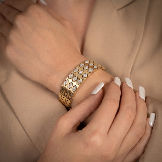 Diamond Quilted Bangle