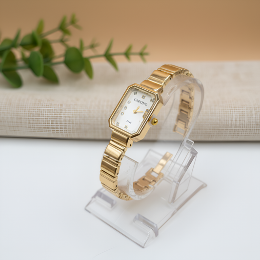 Petite Square Dial Crystal Marker Watch