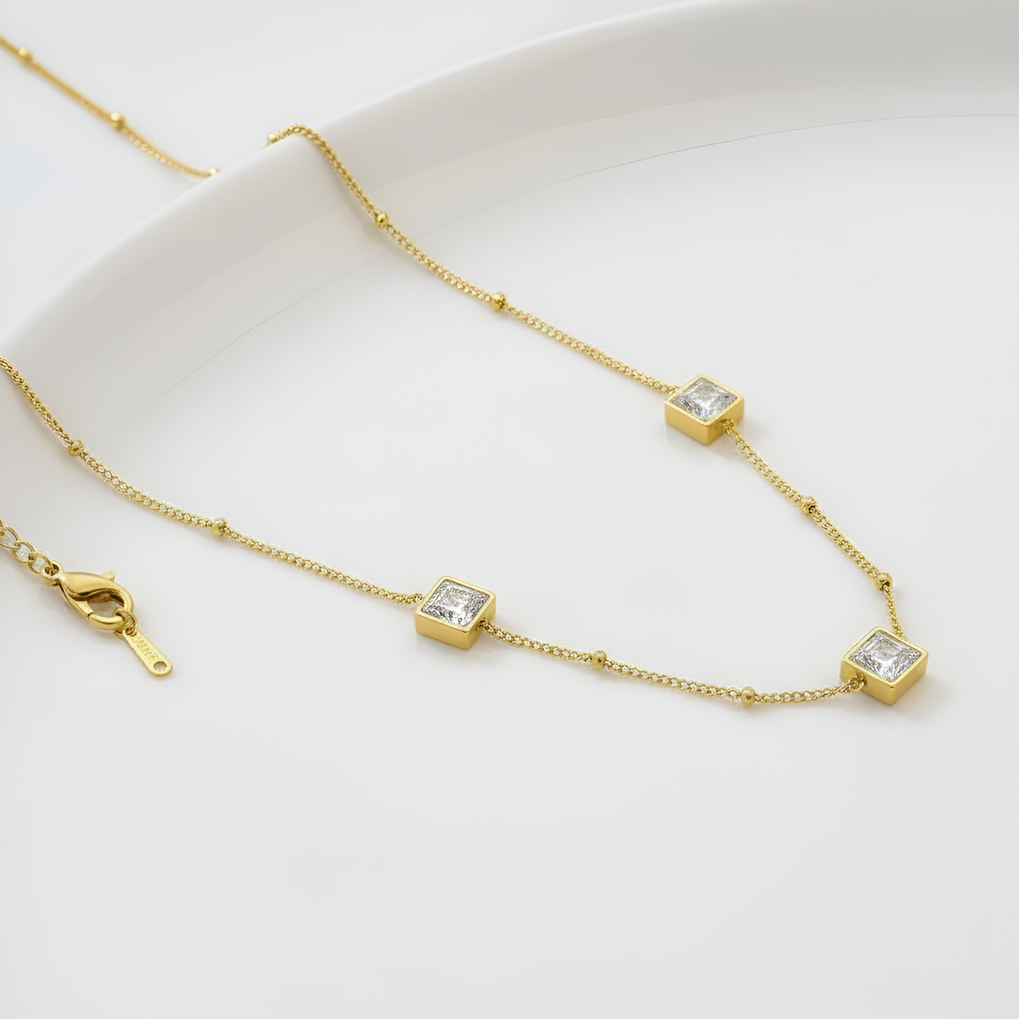 Square Zircon Necklace