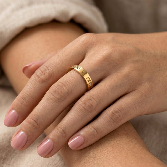 Roman Numeral Band Ring
