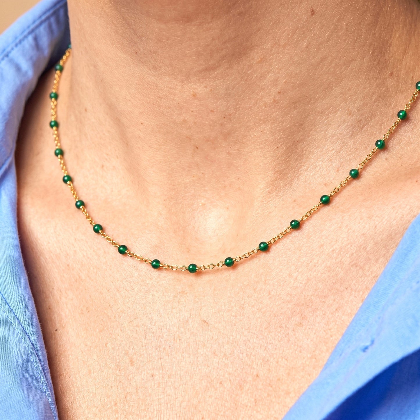 Enamel Beaded Necklace | Stainless Steel