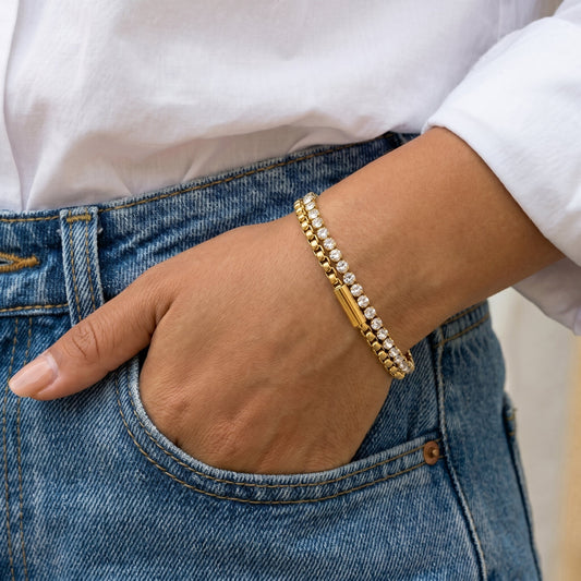 Two Layer Diamond Chain Stainless Steel