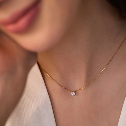 Single Diamond Necklace