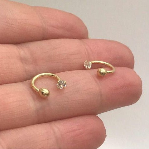 C-Shaped Zircon Nose Ring