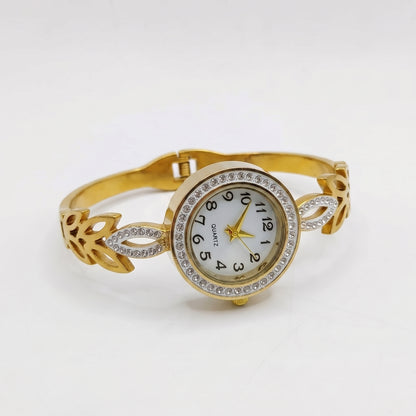 Leaf Style Openable Bangle Watch | Stainless Steel