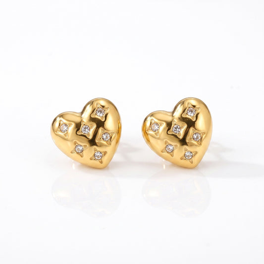 Star Kissed Heart Studs