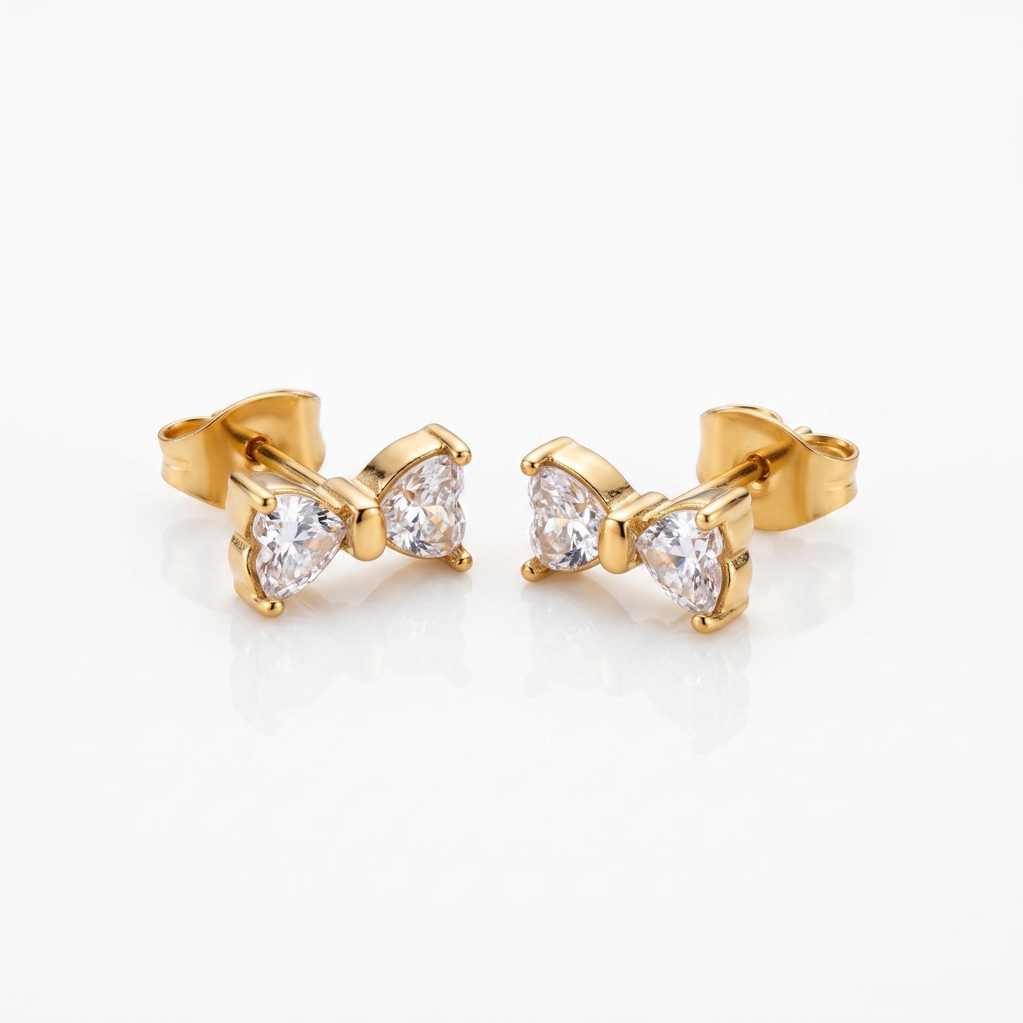 Sparkling Bow Stud Earrings