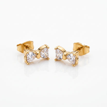 Sparkling Bow Stud Earrings