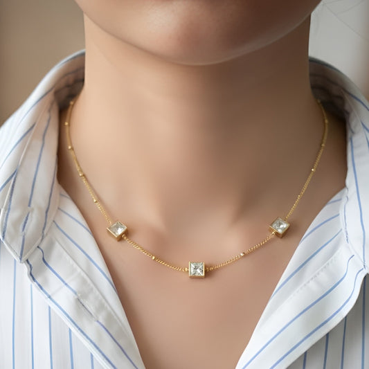 Square Zircon Necklace