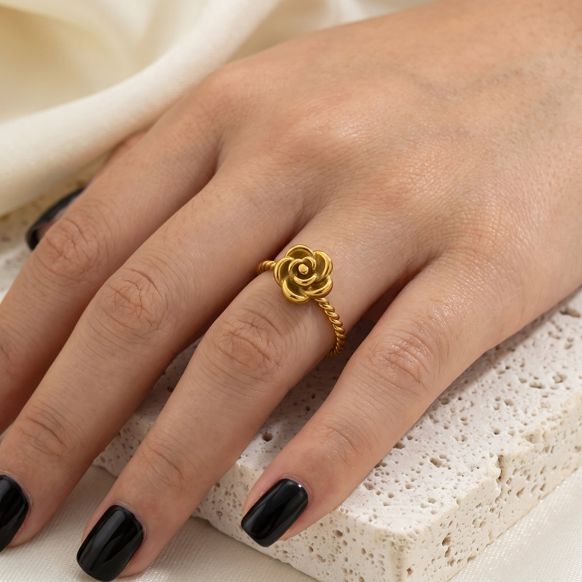 Flower Stainless Steel Ring