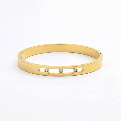 Triple Crystal Bar Bangle