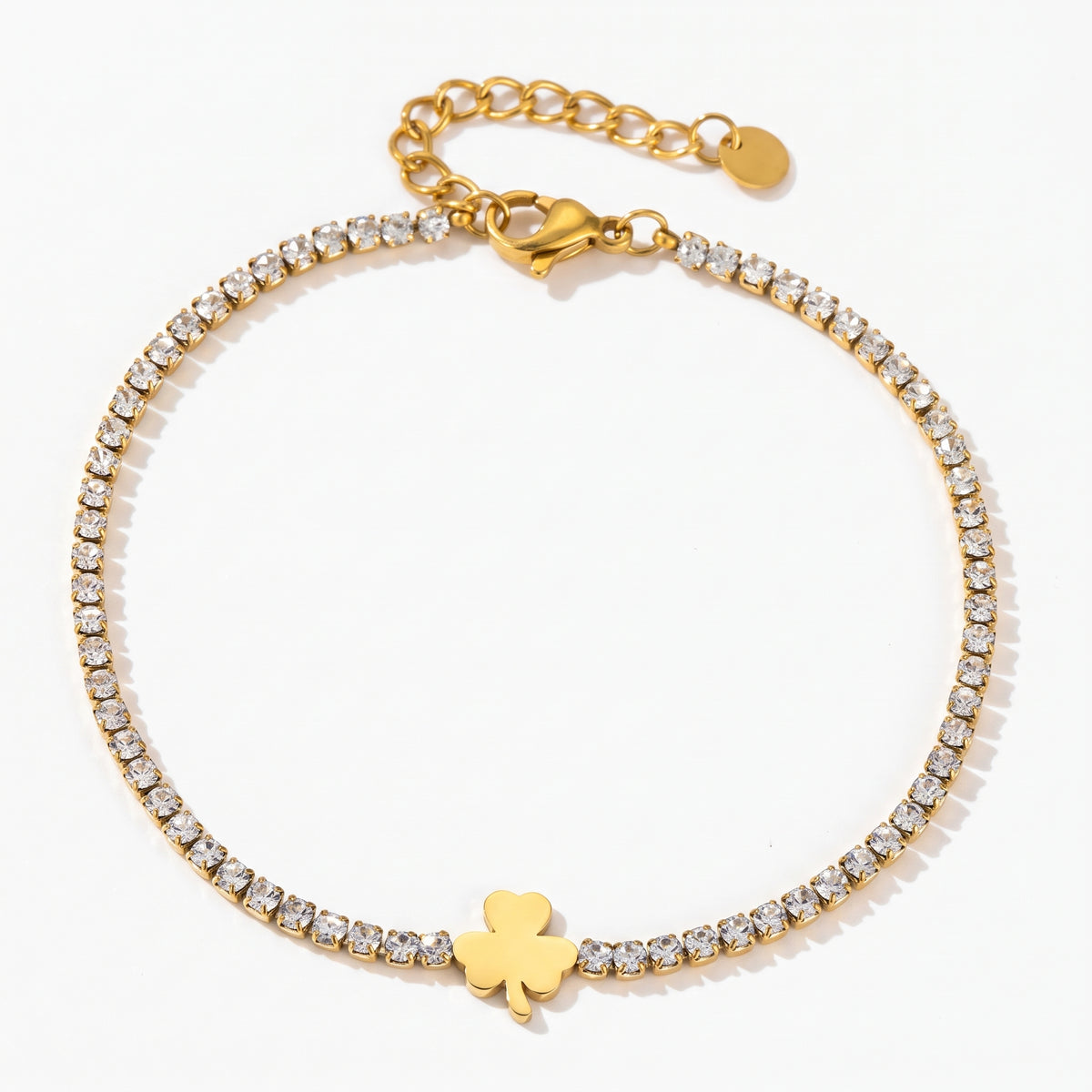 Leaf clover tennis bracelet