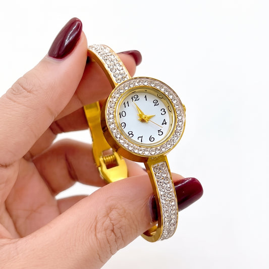 Gold-Plated Crystal Watch | Stainless Steel