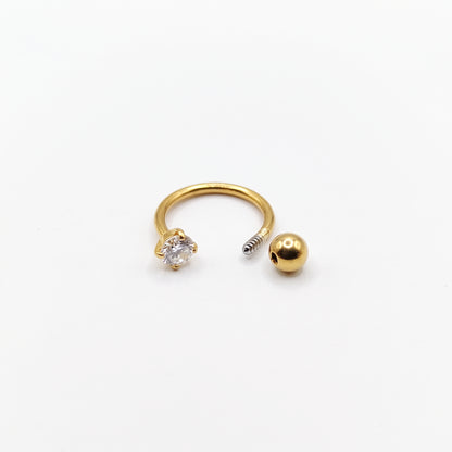 C-Shaped Zircon Nose Ring