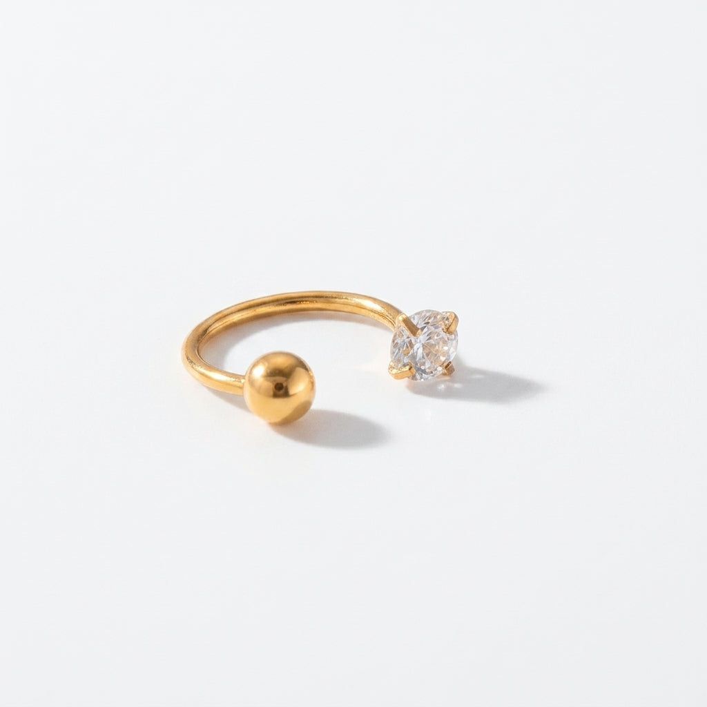 C-Shaped Zircon Nose Ring