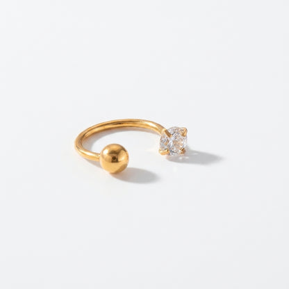 C-Shaped Zircon Nose Ring