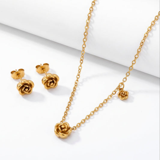 Mini Flower Earrings & Necklace