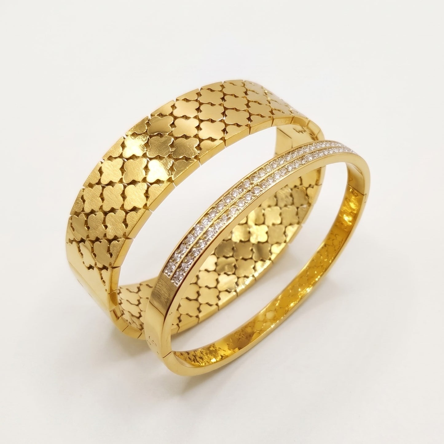 Riviera Crystal Pair | Trellis + Diamond Bangle
