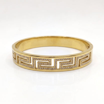 Greek Key Pavé Bangle