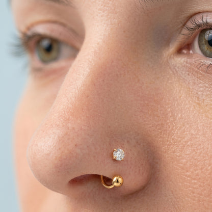 C-Shaped Zircon Nose Ring
