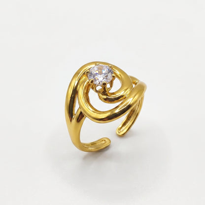 Crystal Spiral Ring | Adjustable