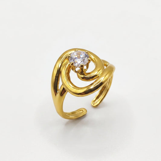 Crystal Spiral Ring | Adjustable