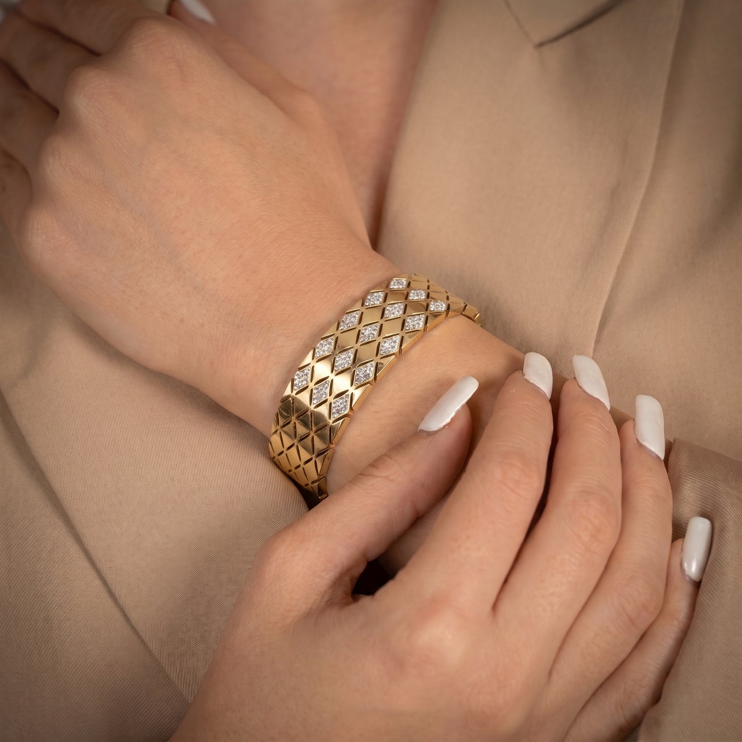 Diamond Quilted Bangle