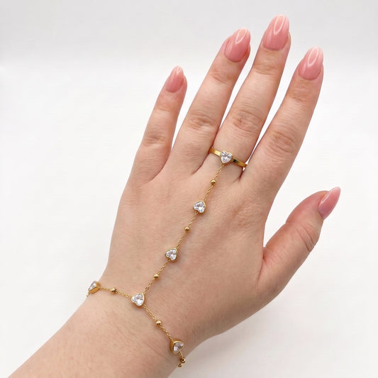Heart Diamond Bracelet + Adjustable Ring