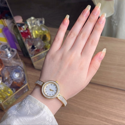 Gold-Plated Crystal Bangle + Watch | Stainless Steel