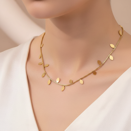 Gold Leaf Charm Necklace