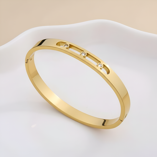 Triple Crystal Bar Bangle