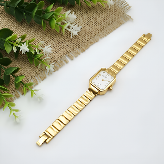 Petite Square Dial Crystal Marker Watch