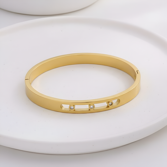 Triple Crystal Bar Bangle