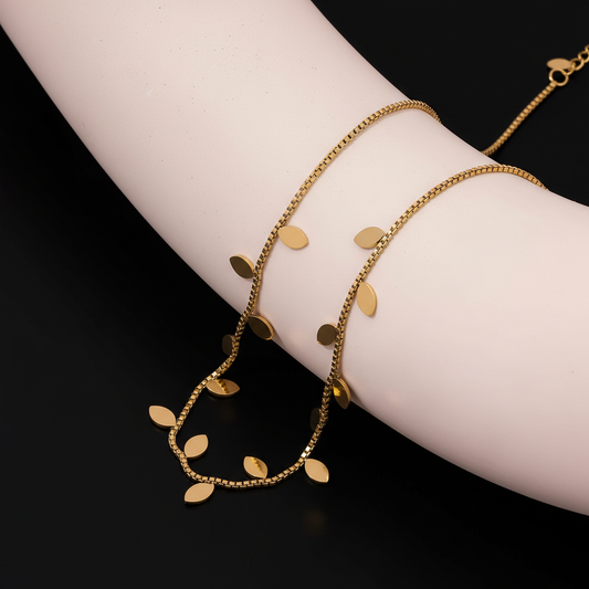 Gold Leaf Charm Necklace