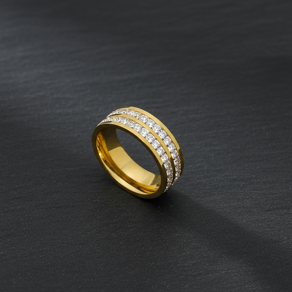 Dual Crystal Band Ring