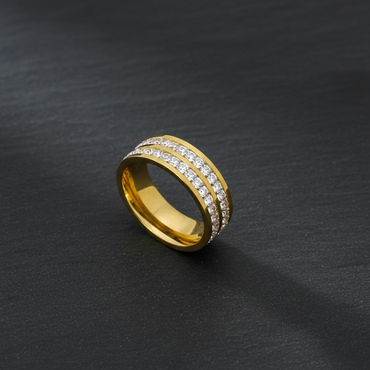 Dual Crystal Band Ring