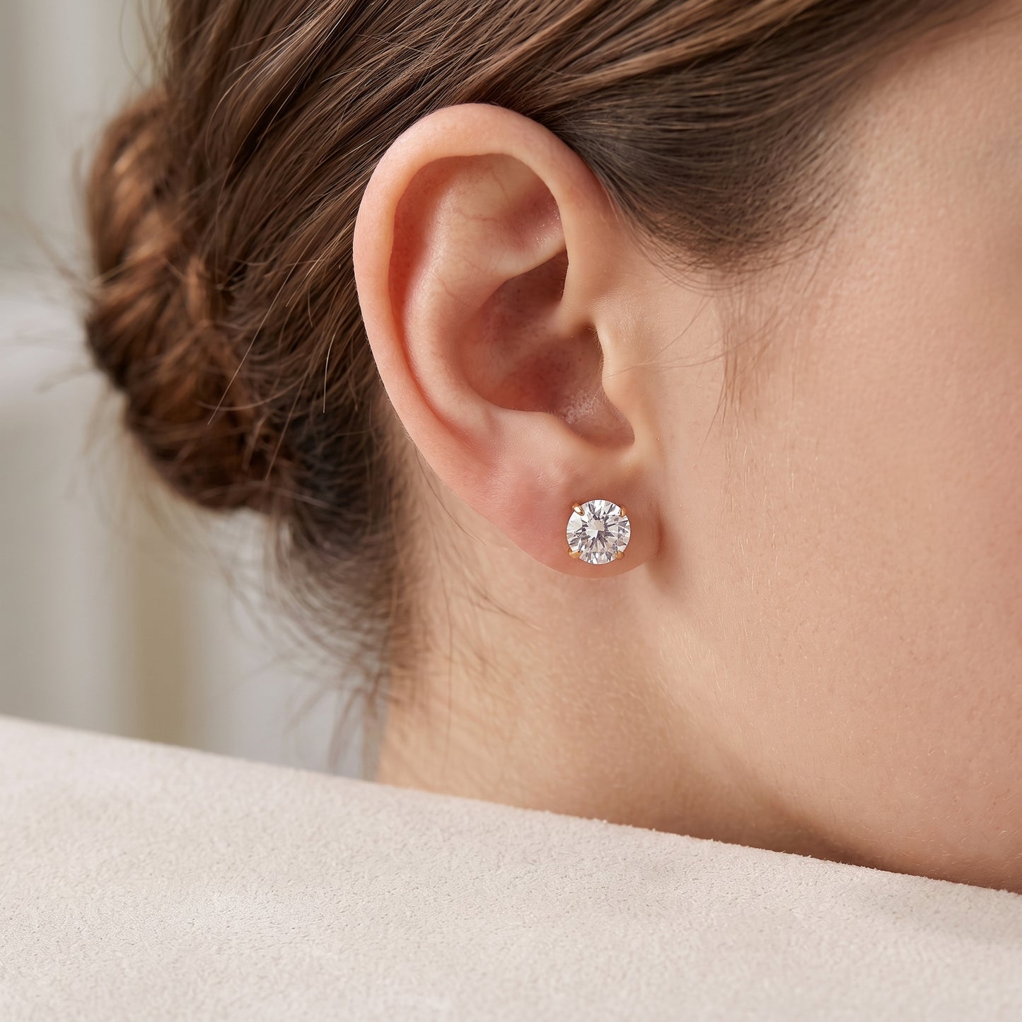 Round White Zircon Tops 5mm | Stainless steel
