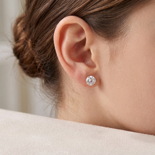 Round White Zircon Tops 5mm | Stainless steel