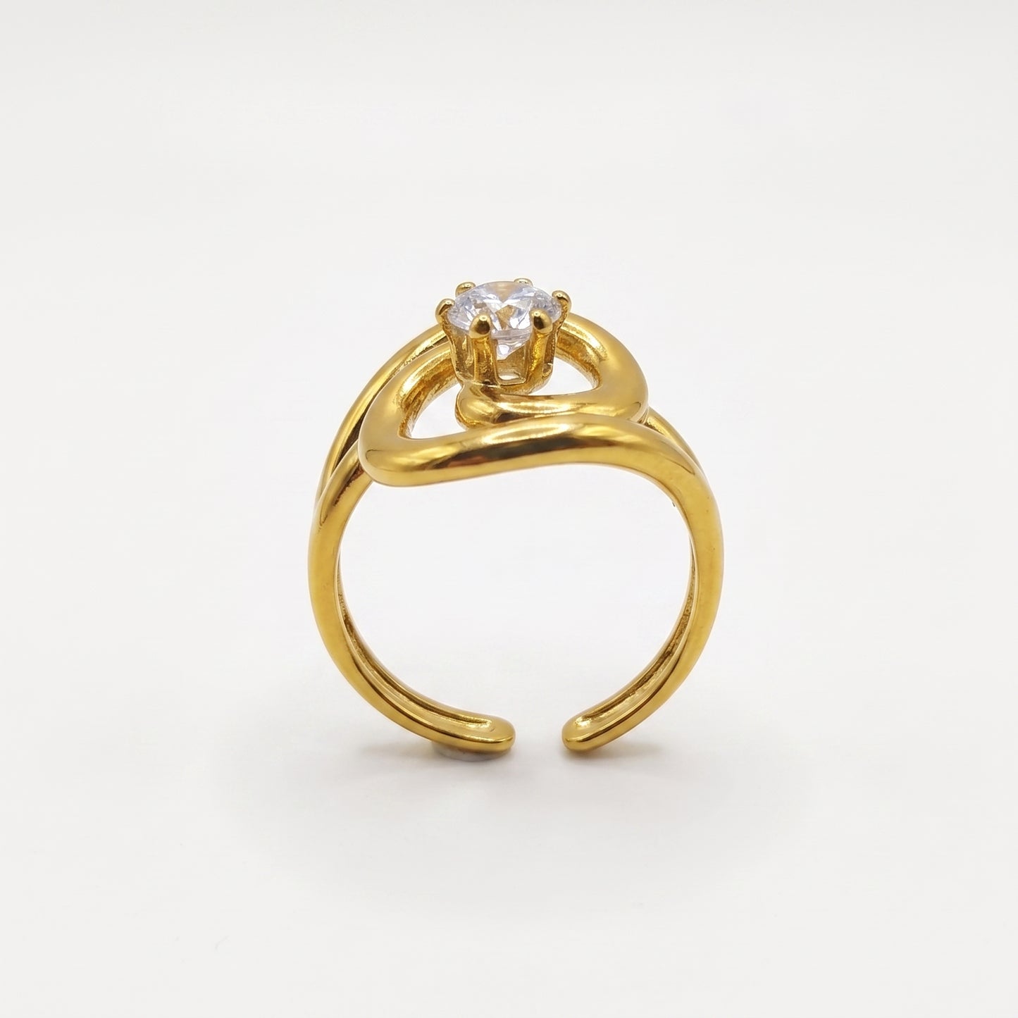 Crystal Spiral Ring | Adjustable