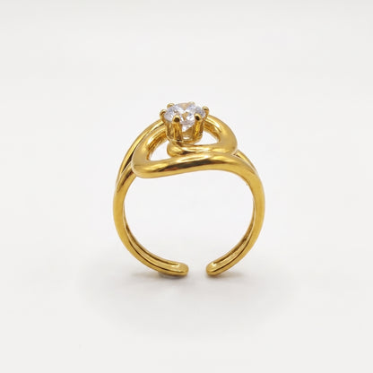 Crystal Spiral Ring | Adjustable