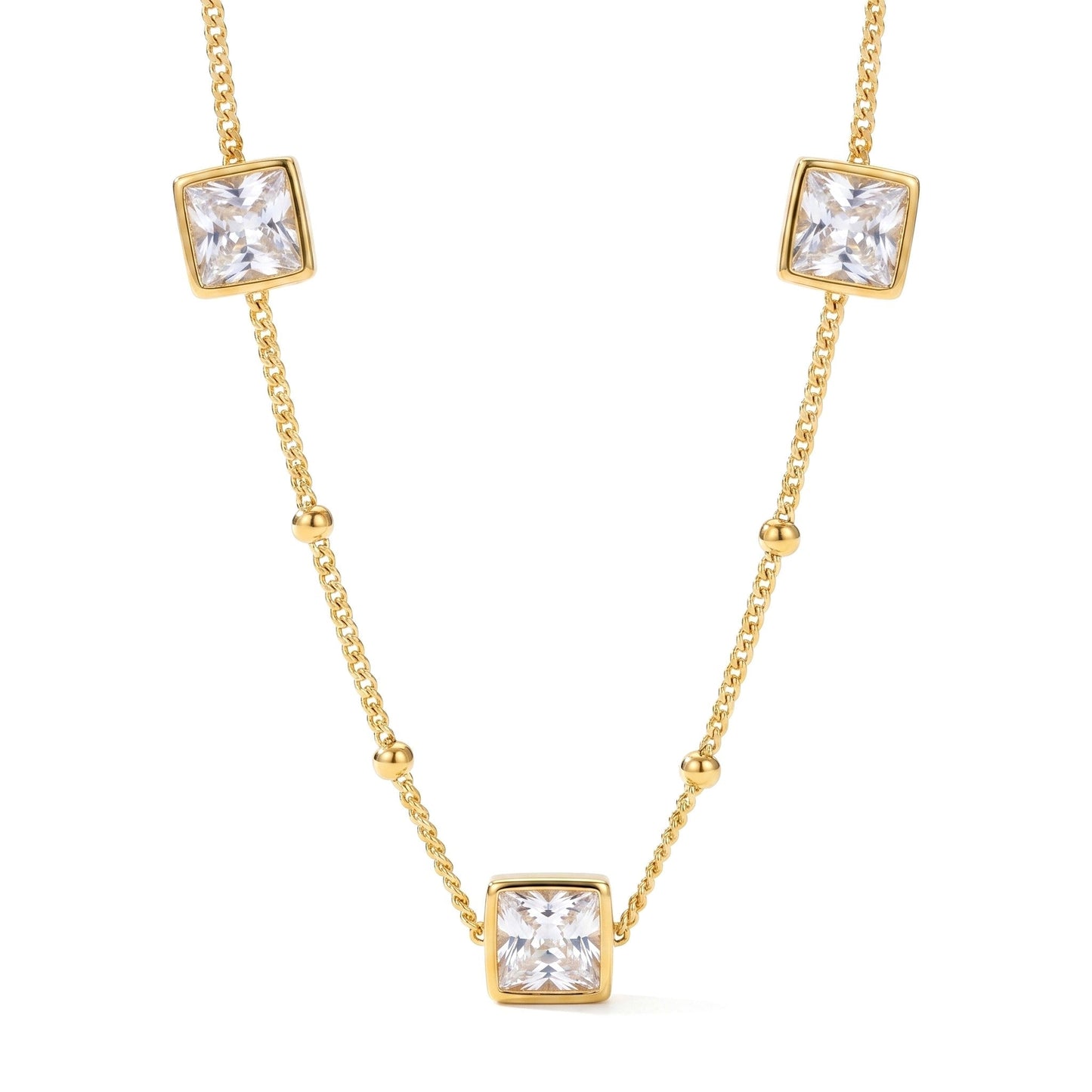 Square Zircon Necklace