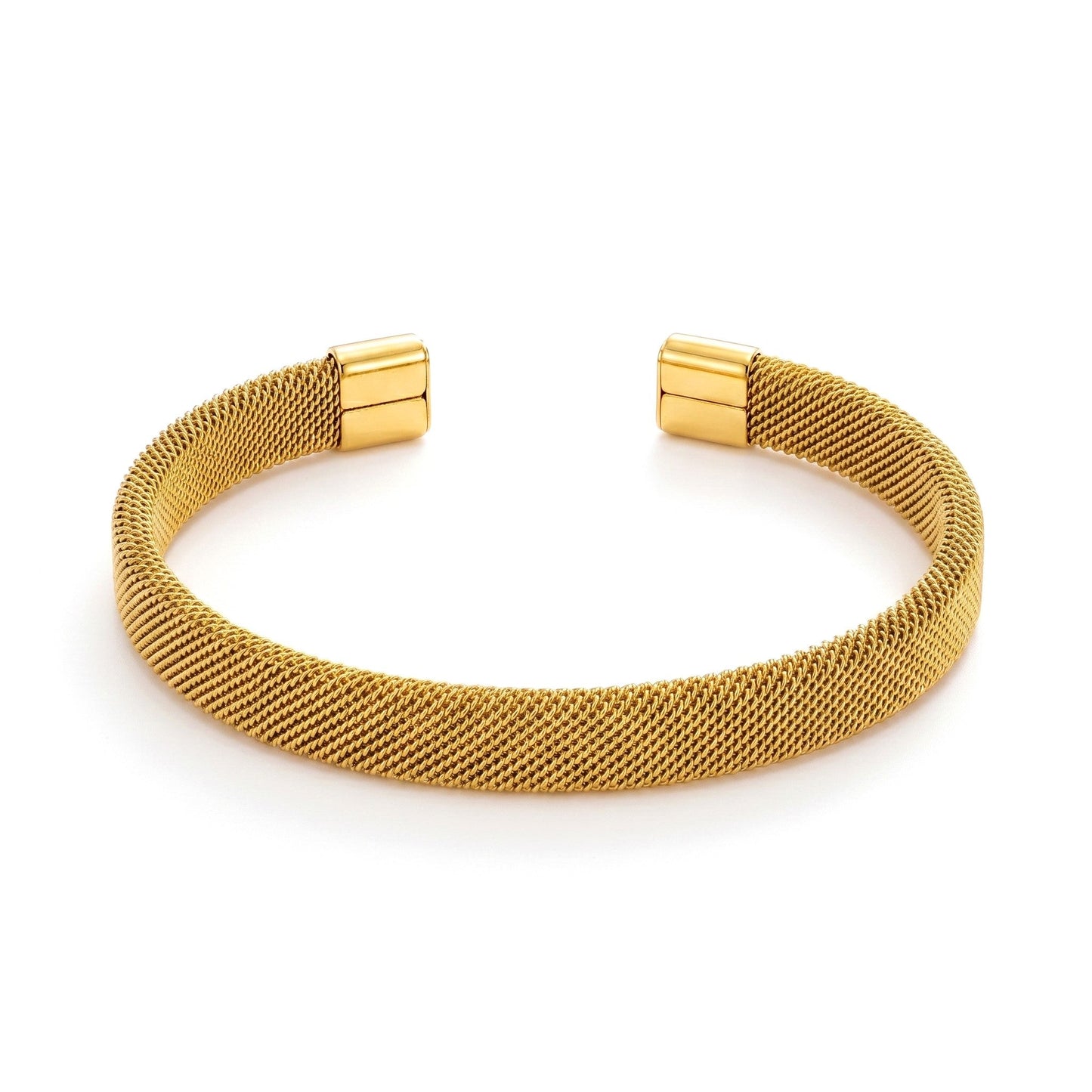 Comfortable Mesh C-Shaped Cuff - Stainless Steel