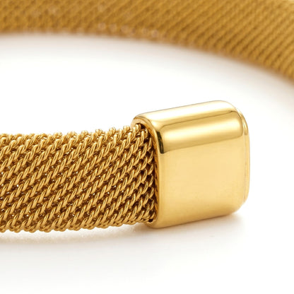 Comfortable Mesh C-Shaped Cuff - Stainless Steel